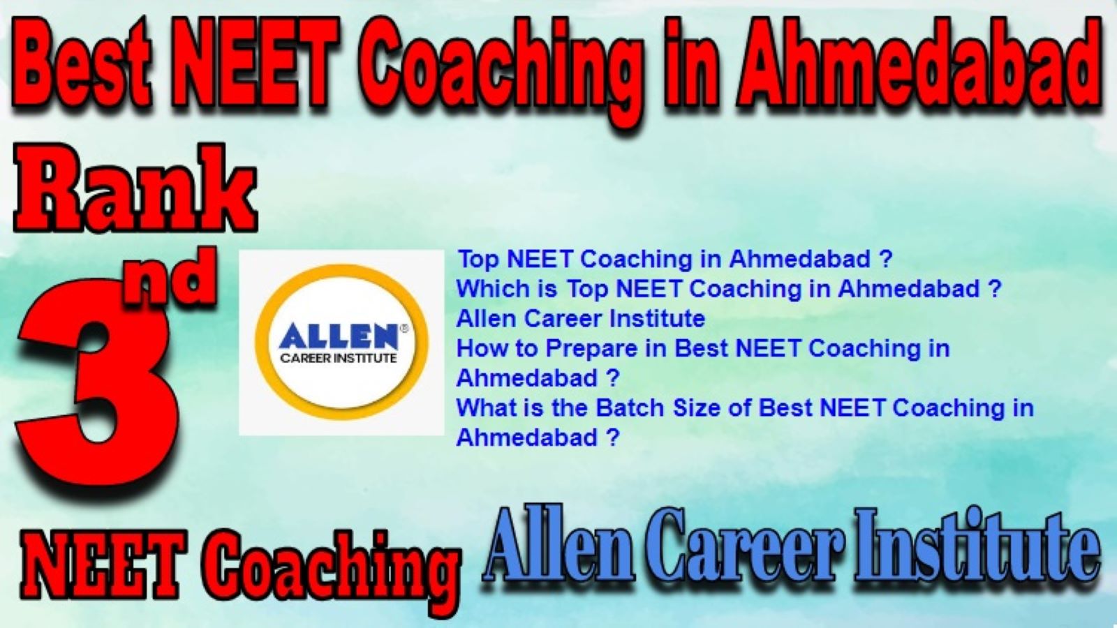 Rank 3 Top NEET Coaching in Ahmedabad