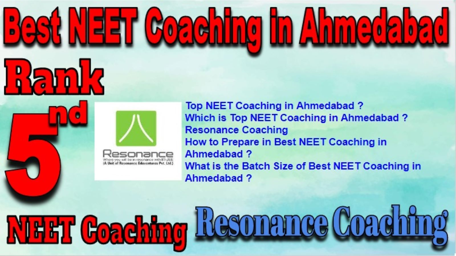Rank 5 Top NEET Coaching in Ahmedabad