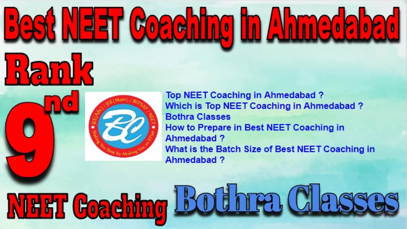 Rank 9 Top NEET Coaching in Ahmedabad