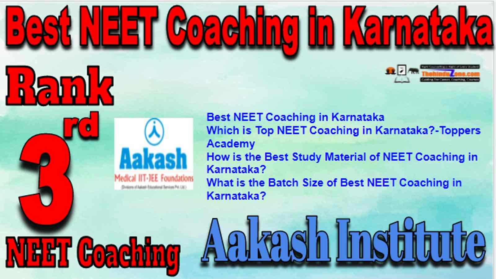 Rank 3 Best NEET Coaching in Karnataka