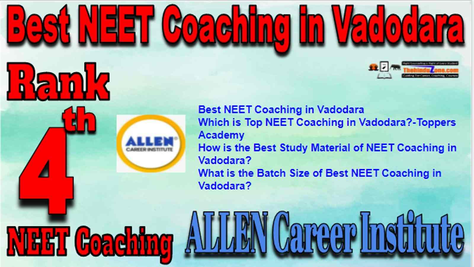 Rank 4 Best NEET Coaching in Vadodara