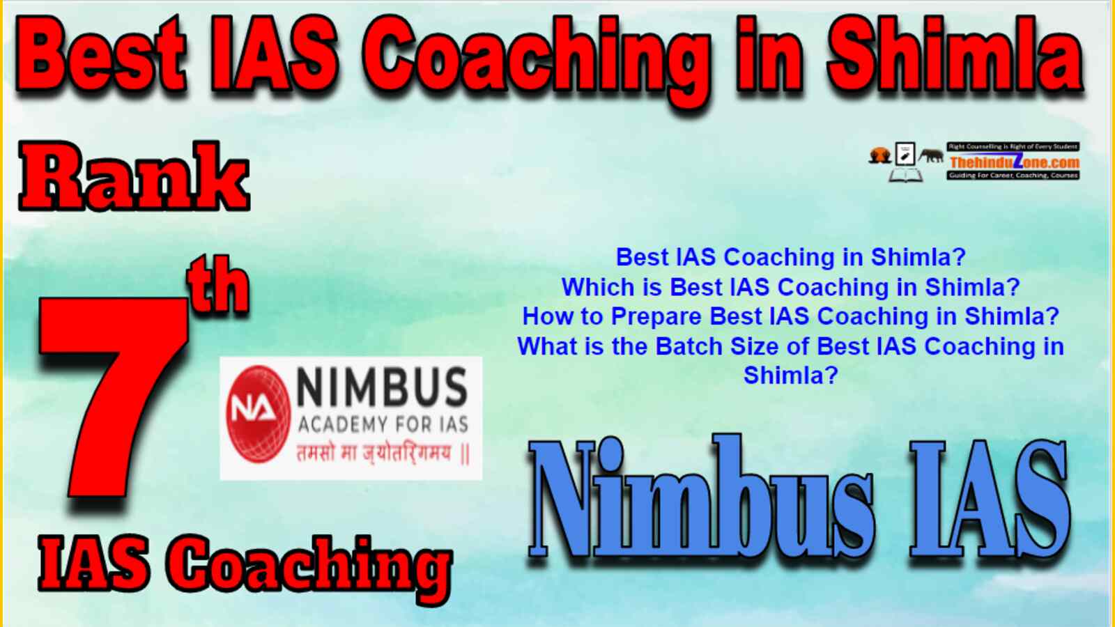 Rank 7 Best IAS Coaching in Shimla