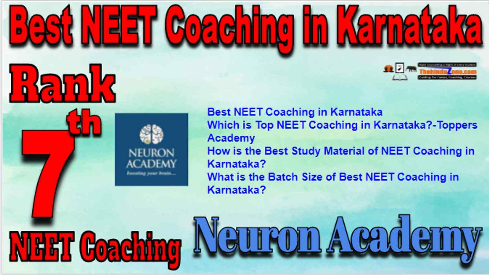 Rank 7 Best NEET Coaching in Karnataka