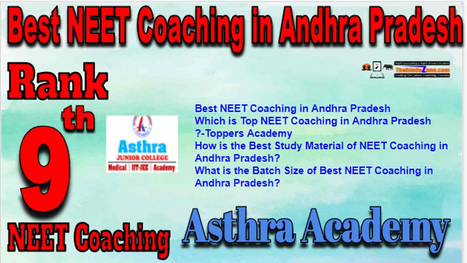 Rank 9 Best NEET Coaching in Andhra Pradesh