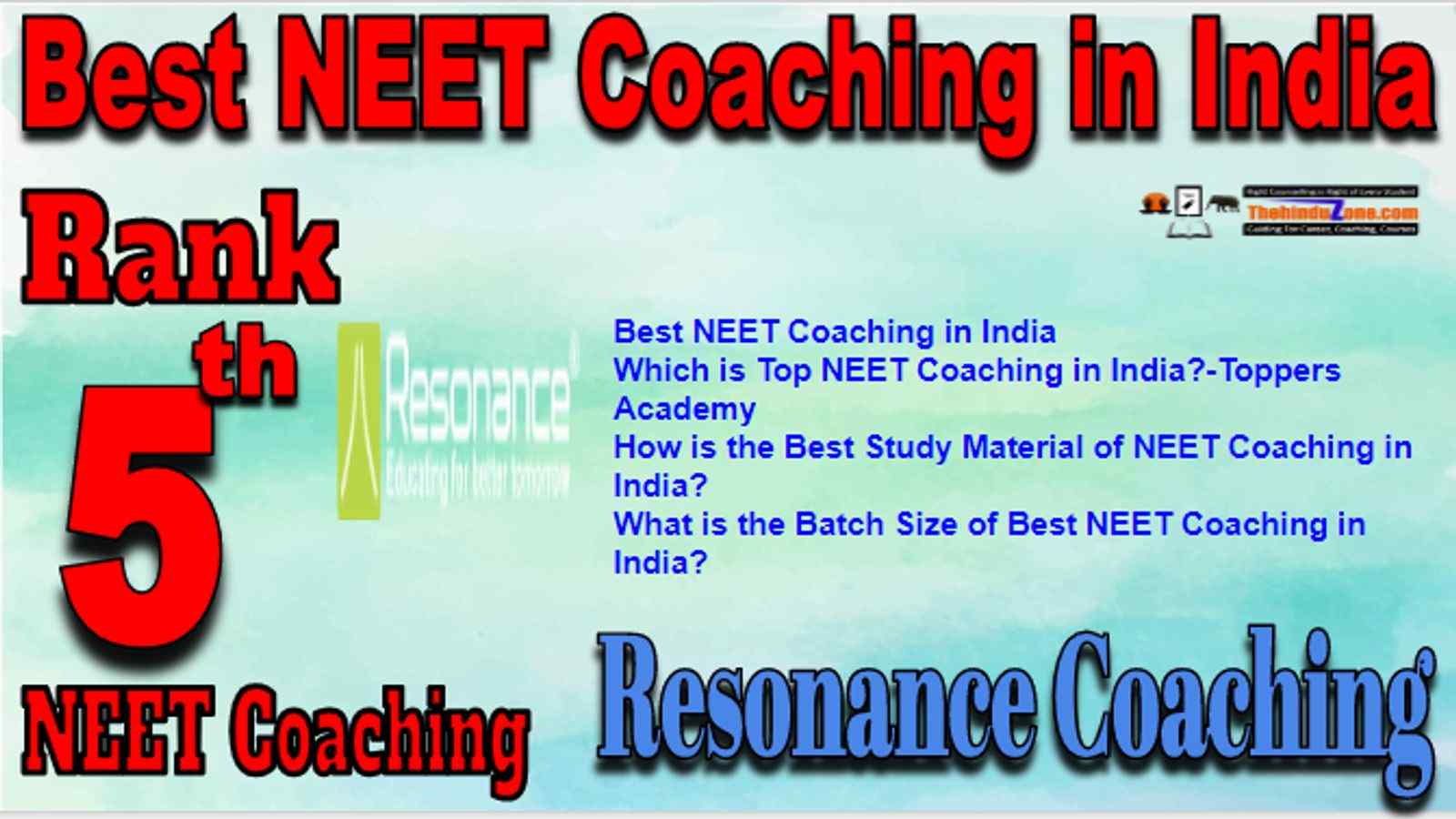 Rank 5 Best NEET Coaching in India