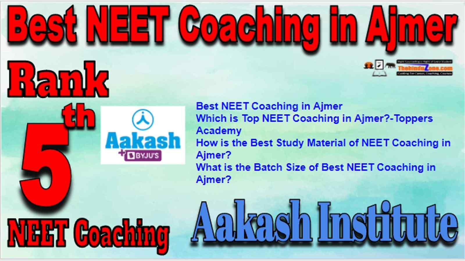 Rank 5 Best NEET Coaching in Ajmer