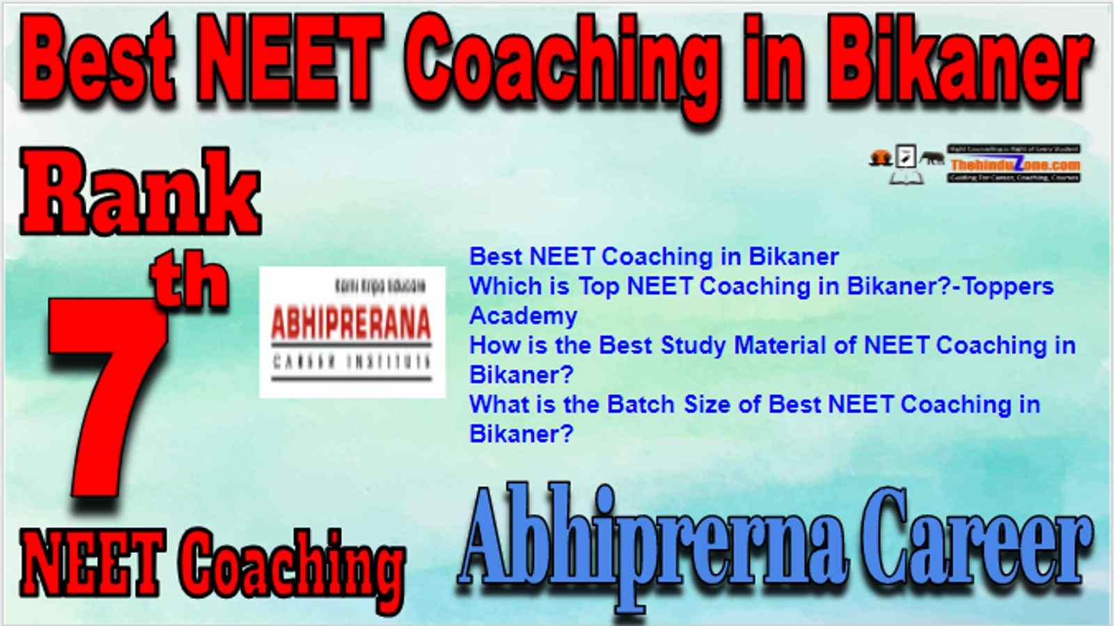 Rank 7 Best NEET Coaching in Bikaner