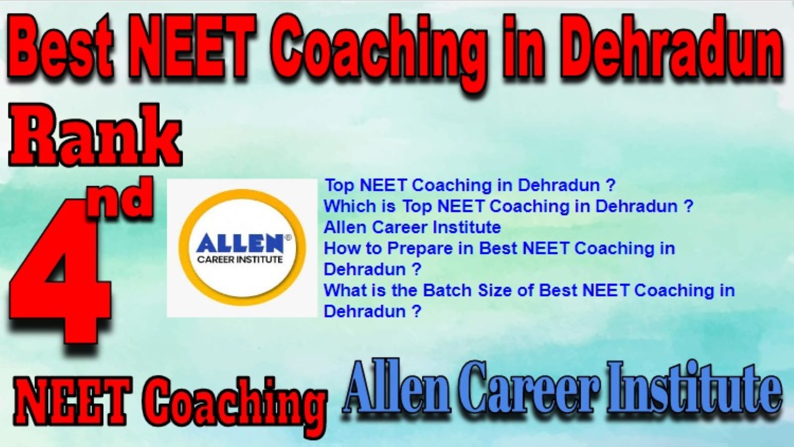 Best NEET Coaching Institutes in Dehradun