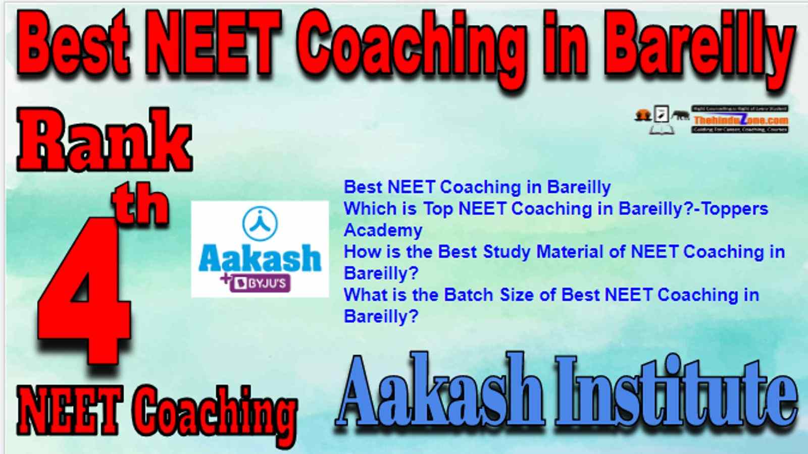 Rank 4 Best NEET Coaching in Bareilly