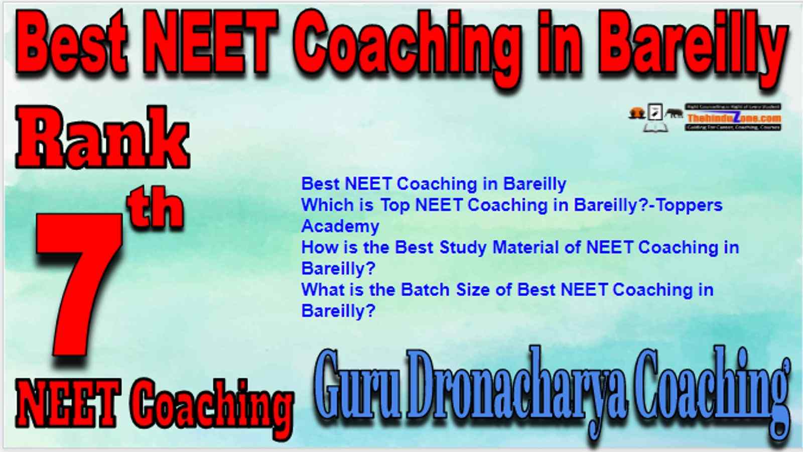 Rank 7 Best NEET Coaching in Bareilly