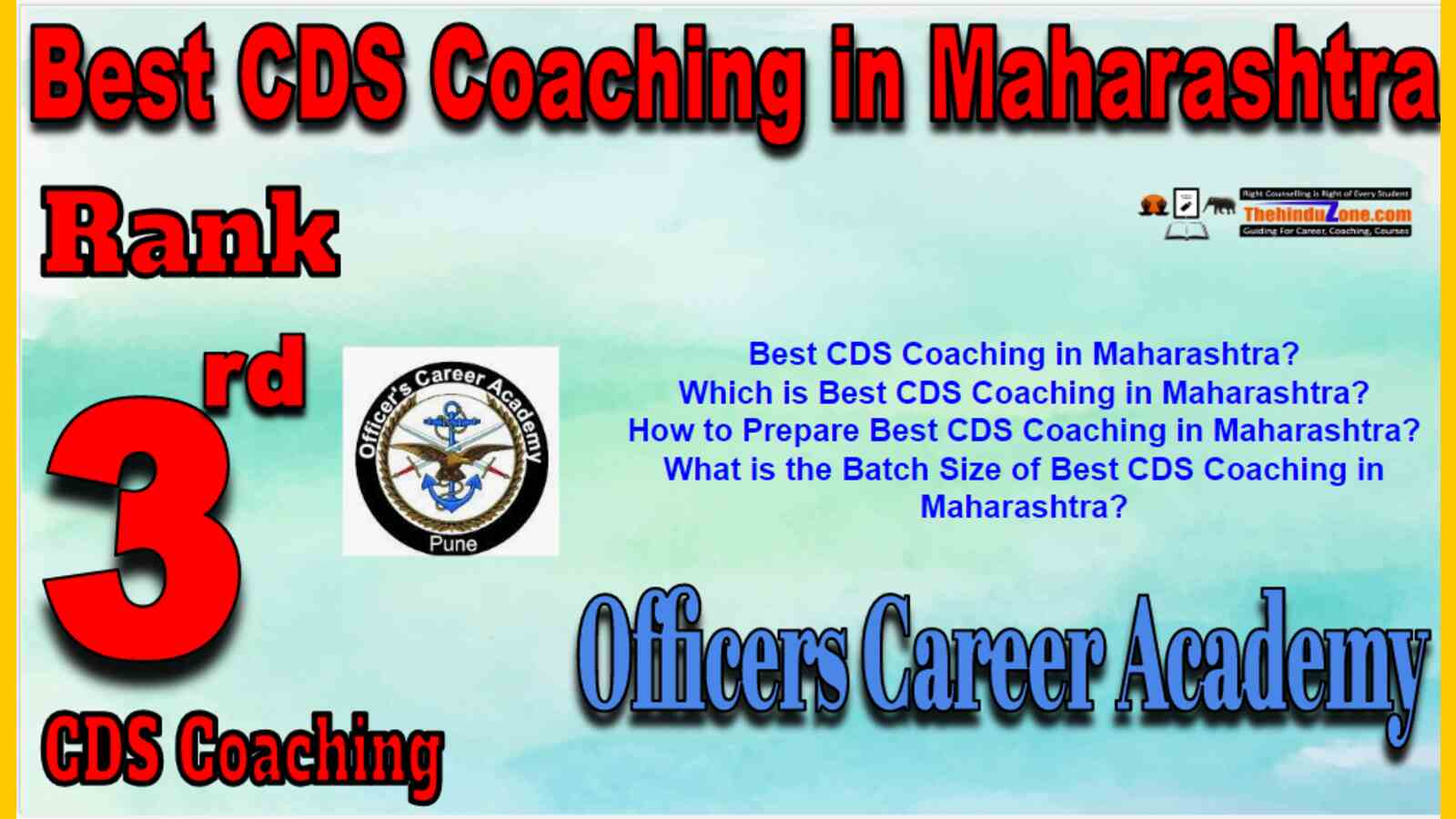 Rank 3 Best CDS Coaching In Maharashtra