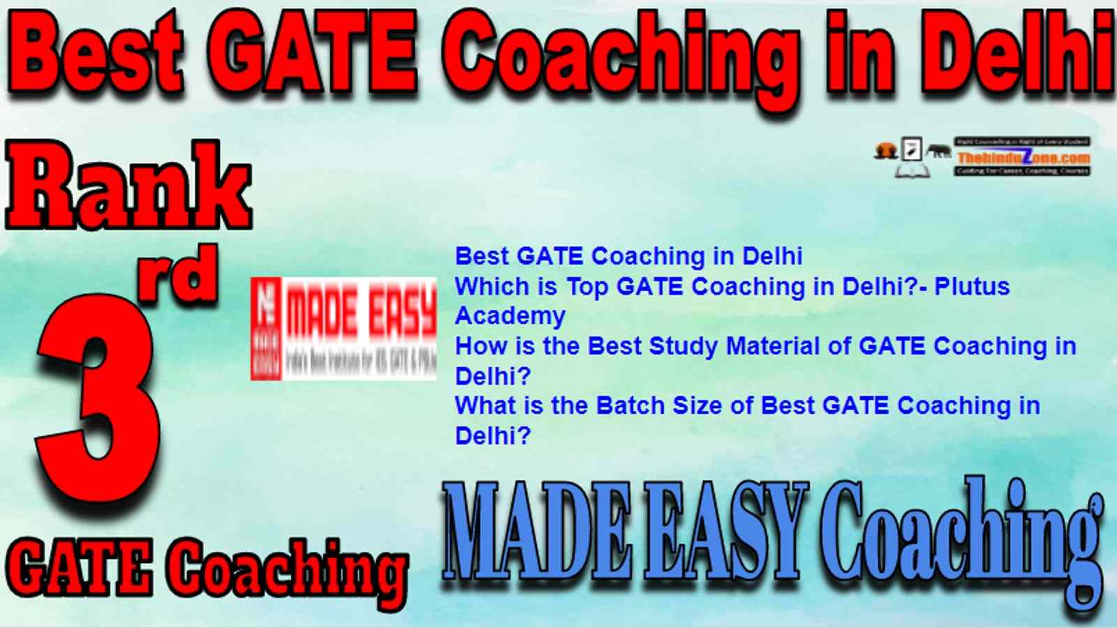 Rank 3 Best GATE Coaching in Delhi
