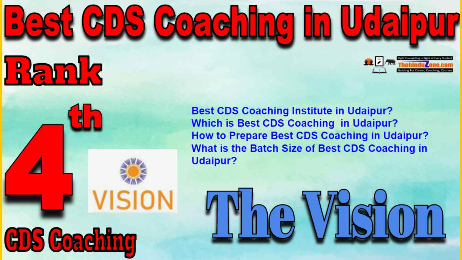 Rank 4 Best CDS Coaching In Udaipur