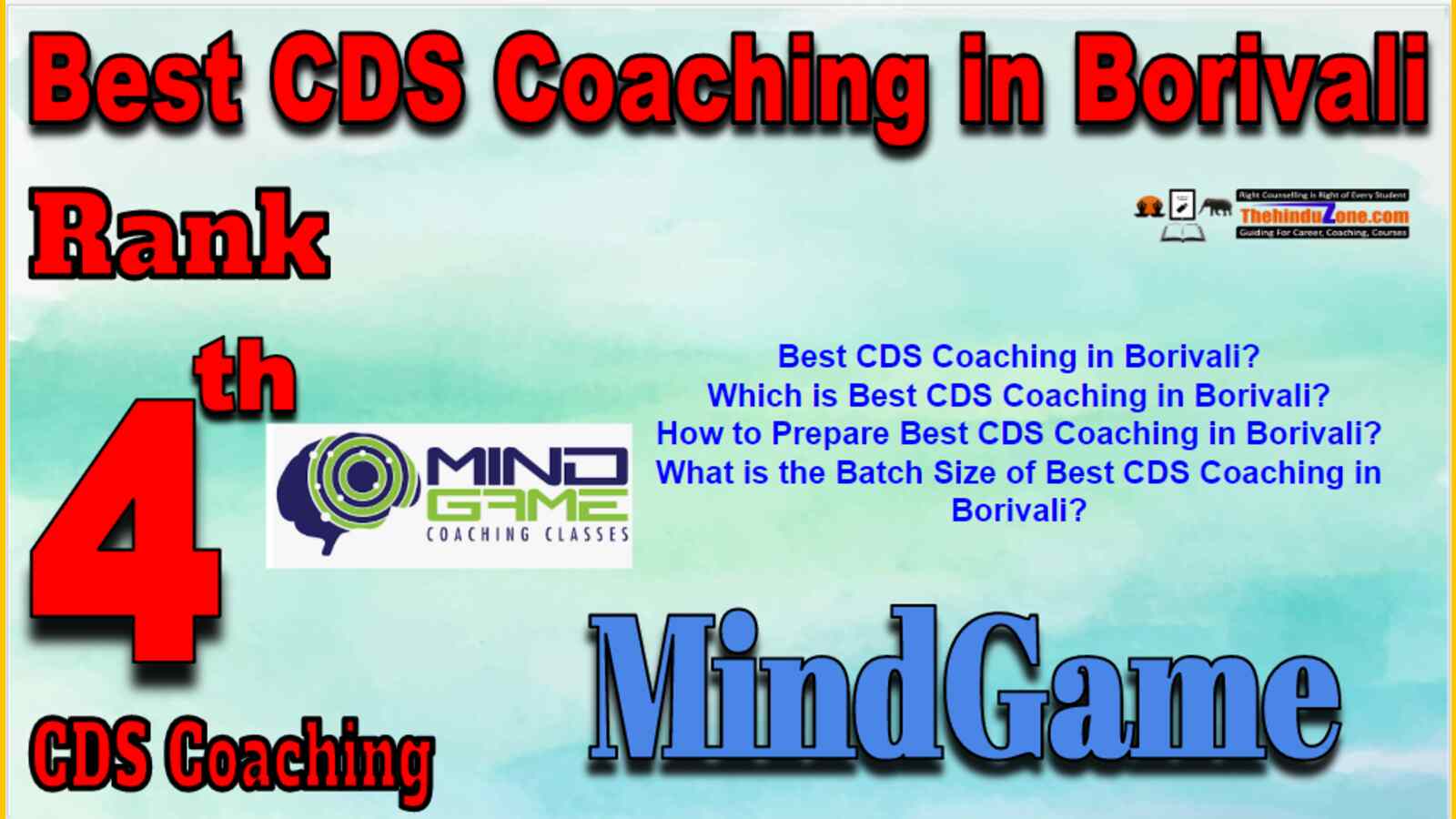 Rank 4 Best CDS Coaching in Borivali