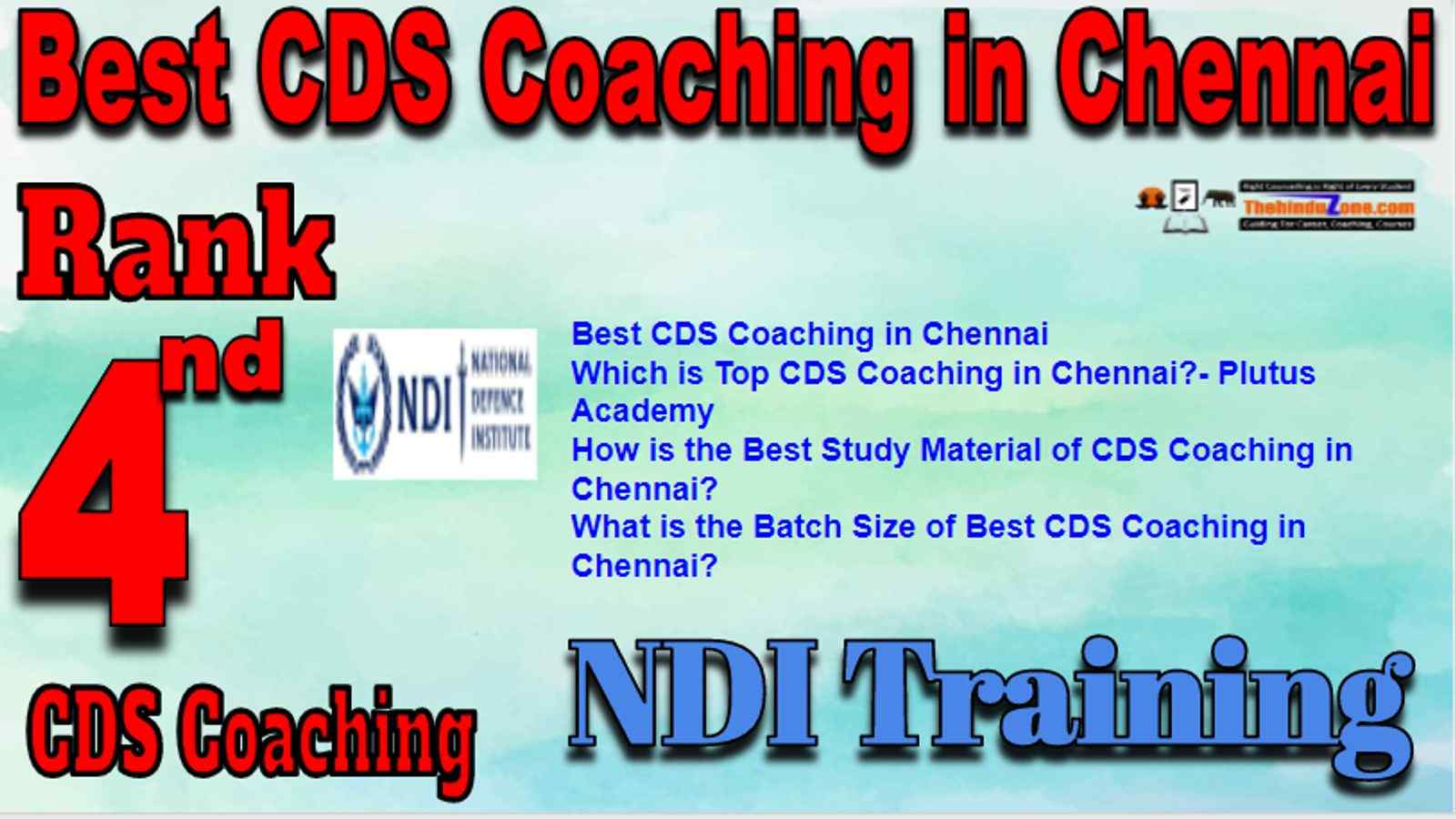 Rank 4 Best CDS Coaching in Chennai