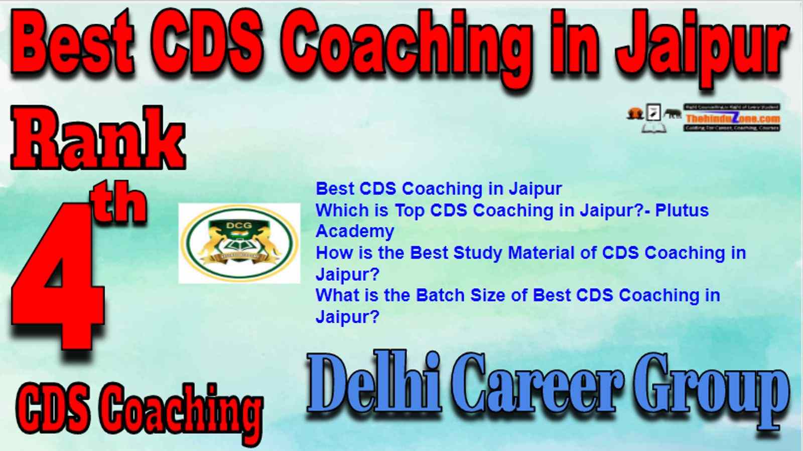 Rank 4 Best CDS Coaching in Jaipur