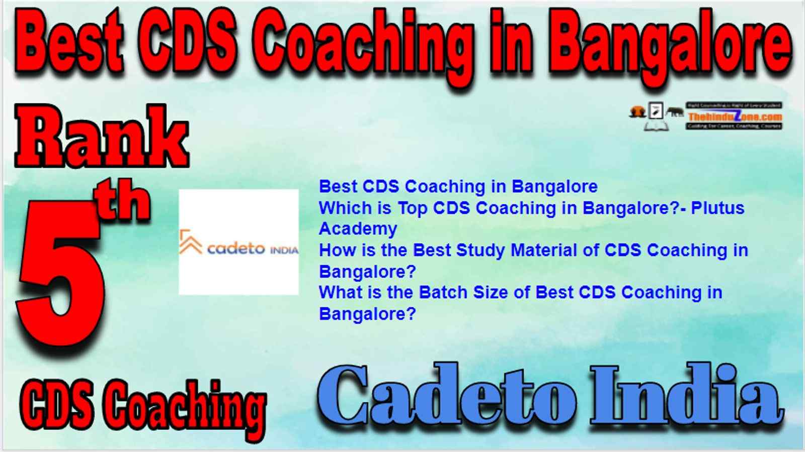 Rank 5 Best CDS Coaching in Bangalore