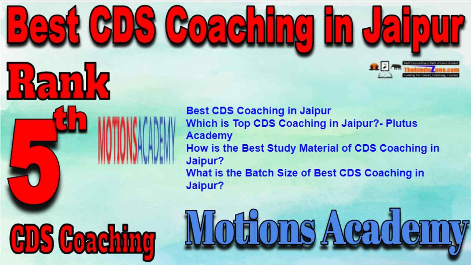 Rank 5 Best CDS Coaching in Jaipur