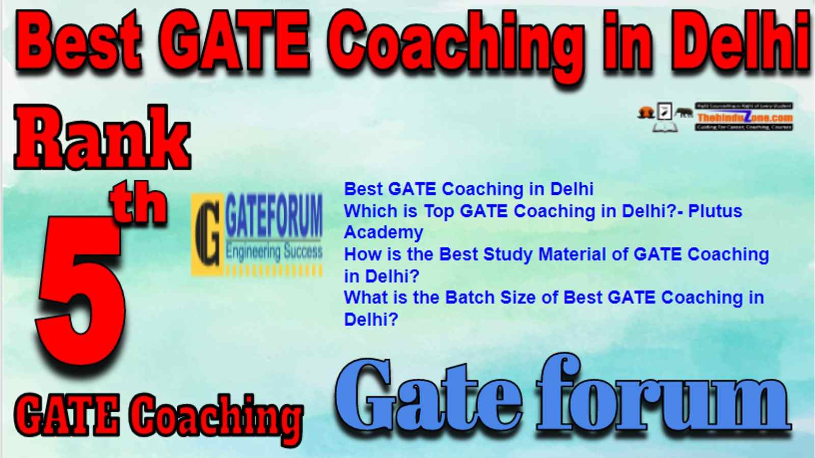 Rank 5 Best GATE Coaching in Delhi