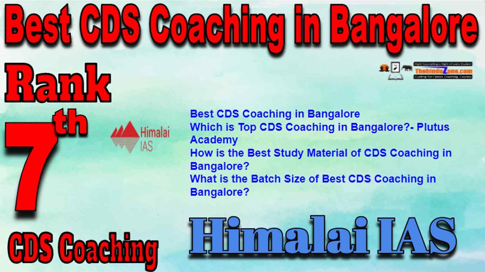 Rank 7 Best CDS Coaching in Bangalore