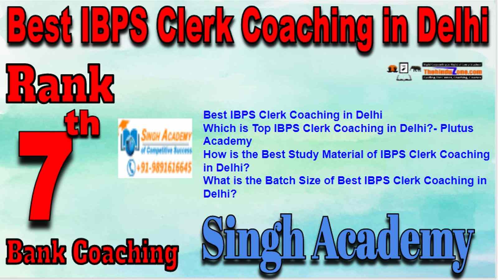 Rank 7 Best IBPS Clerk Coaching in Delhi