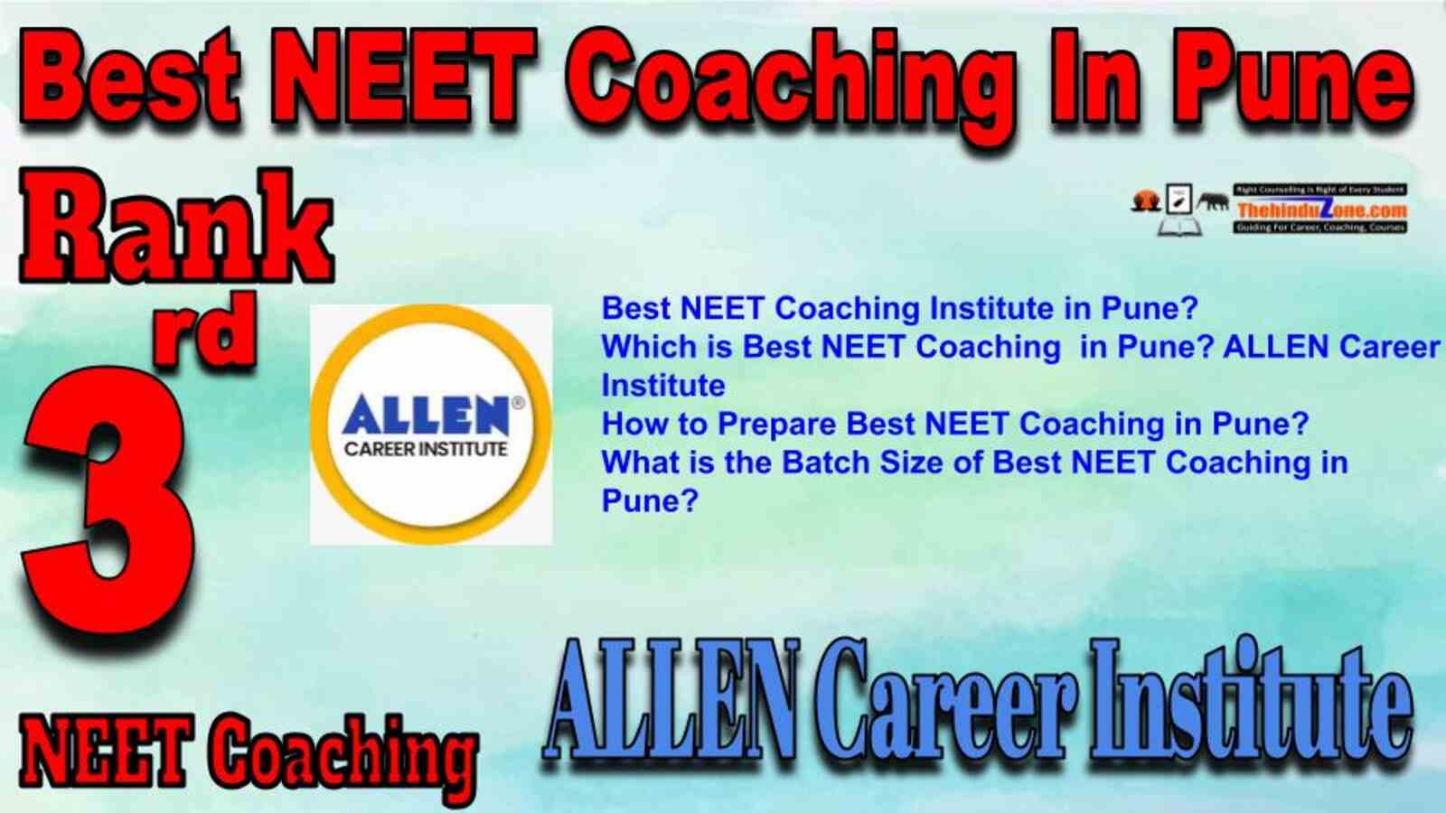 Rank 3 Best NEET Coaching in Pune
