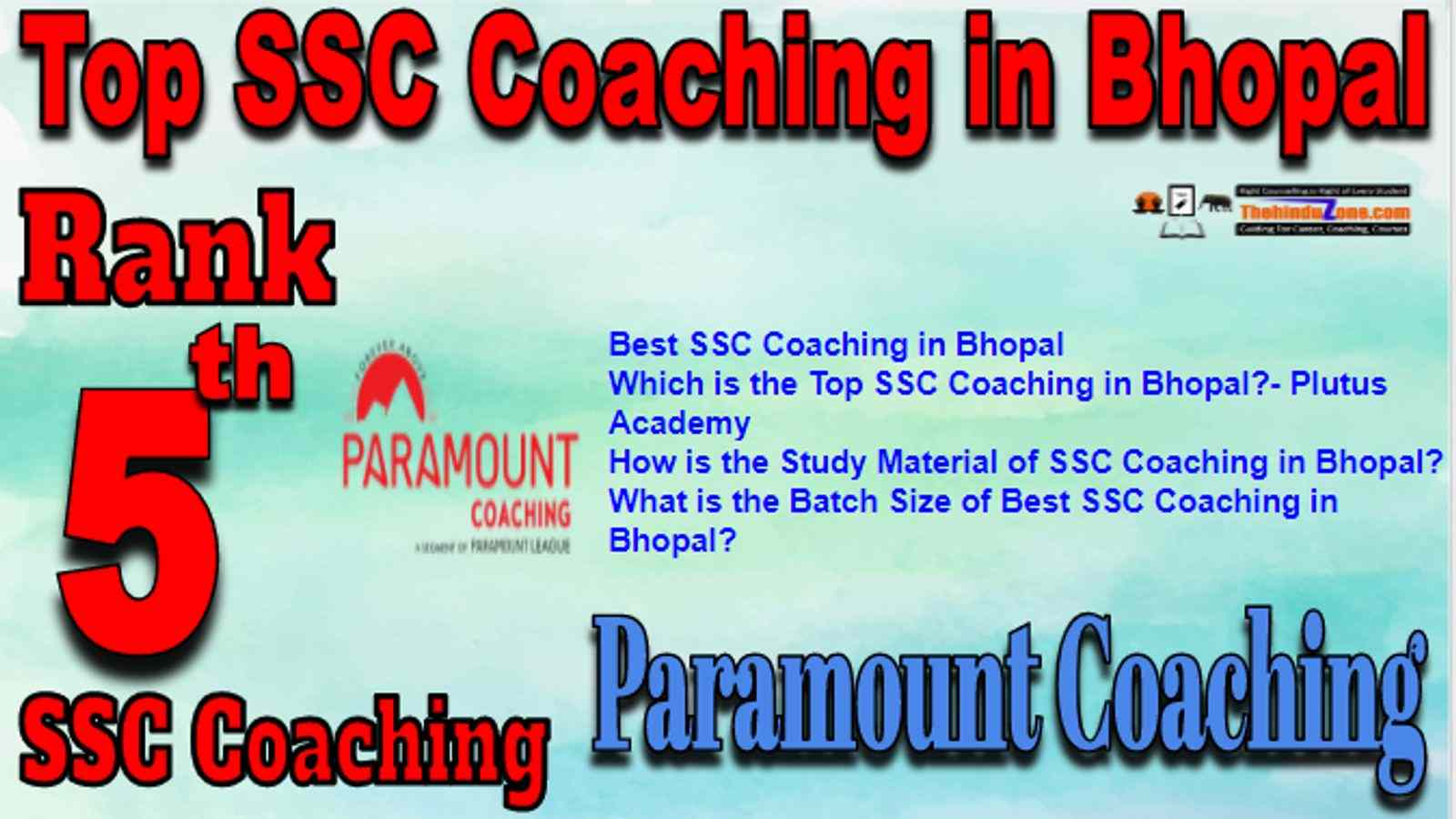 Rank 5 Best SSC Coaching in Bhopal