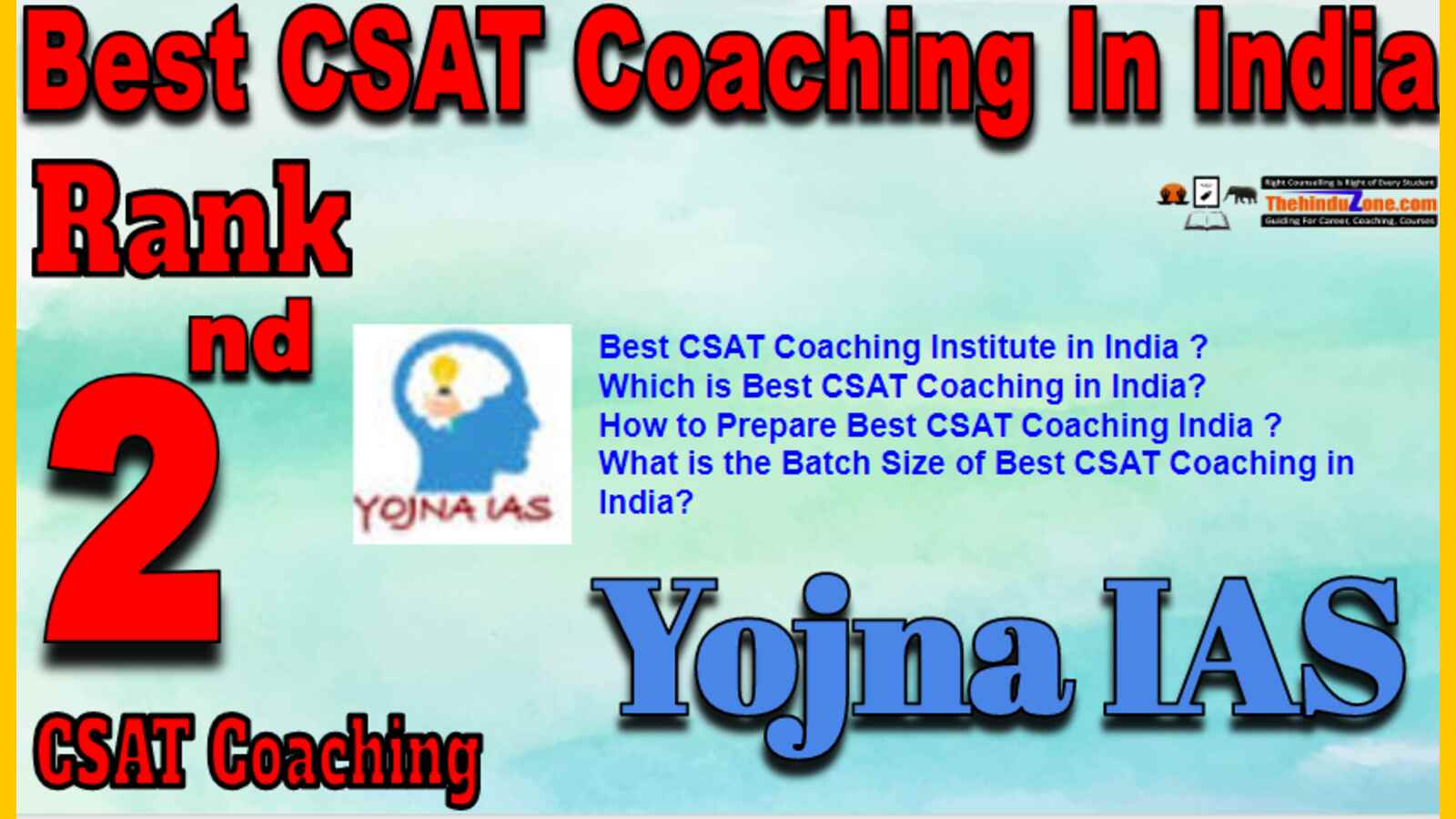 Rank 2 Best CSAT Coaching In India