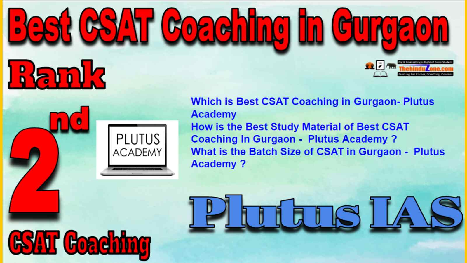 Rank 2 Best CSAT Coaching In Gurgaon