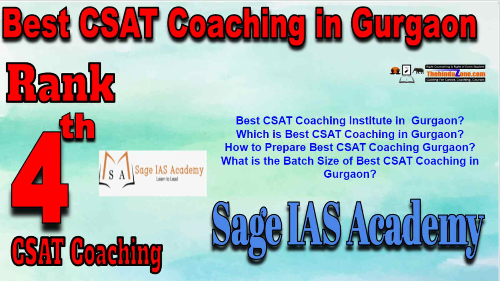 Rank 4 Best CSAT Coaching In Gurgaon