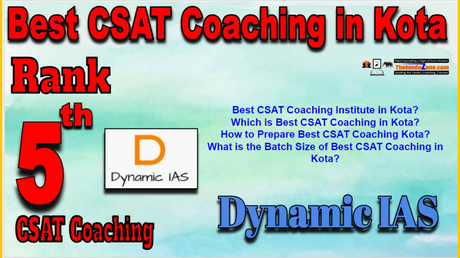 Rank 5 Best CSAT Coaching In Kota