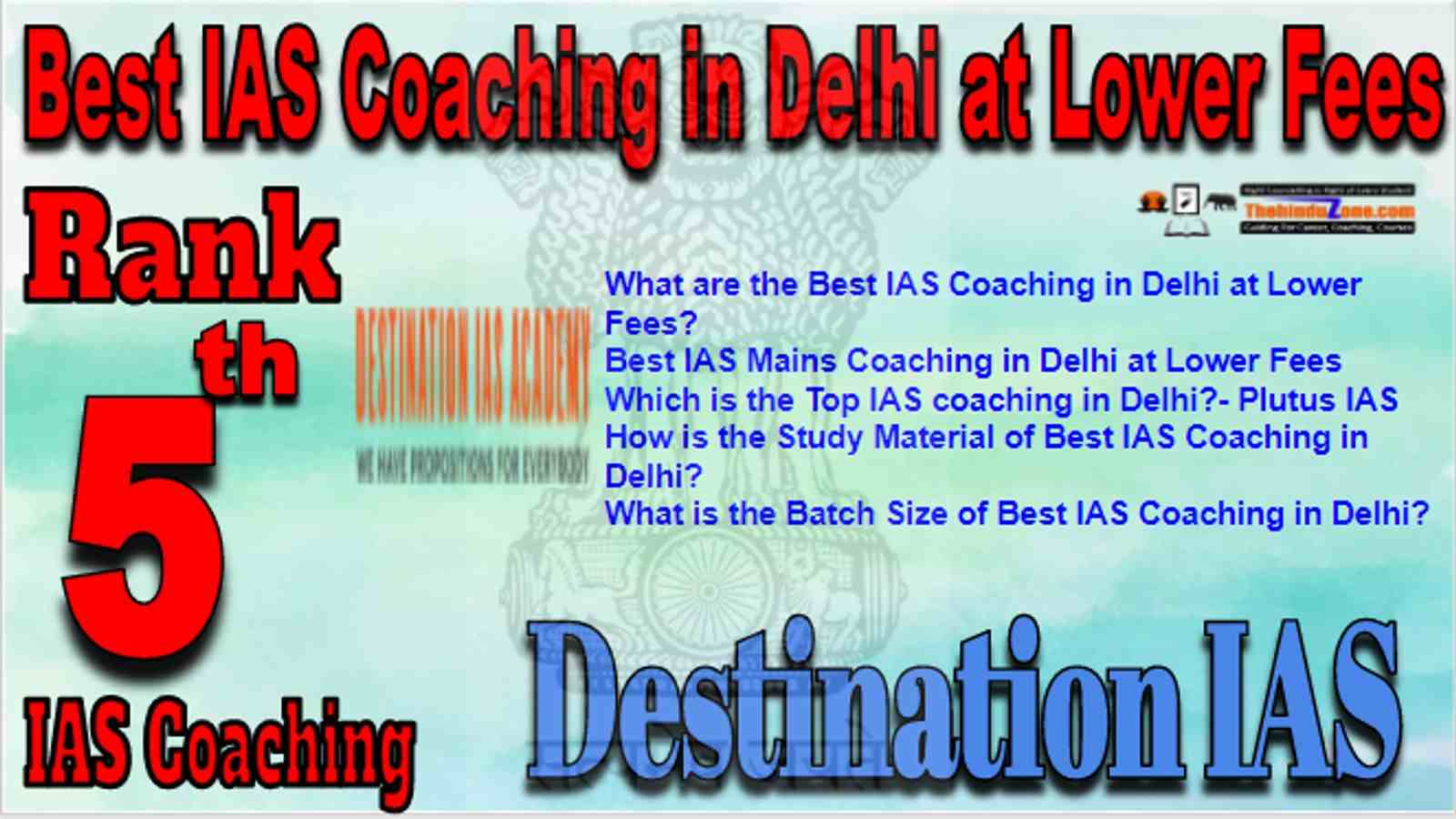 Rank 5 Best IAS Coaching in Delhi at lower fees