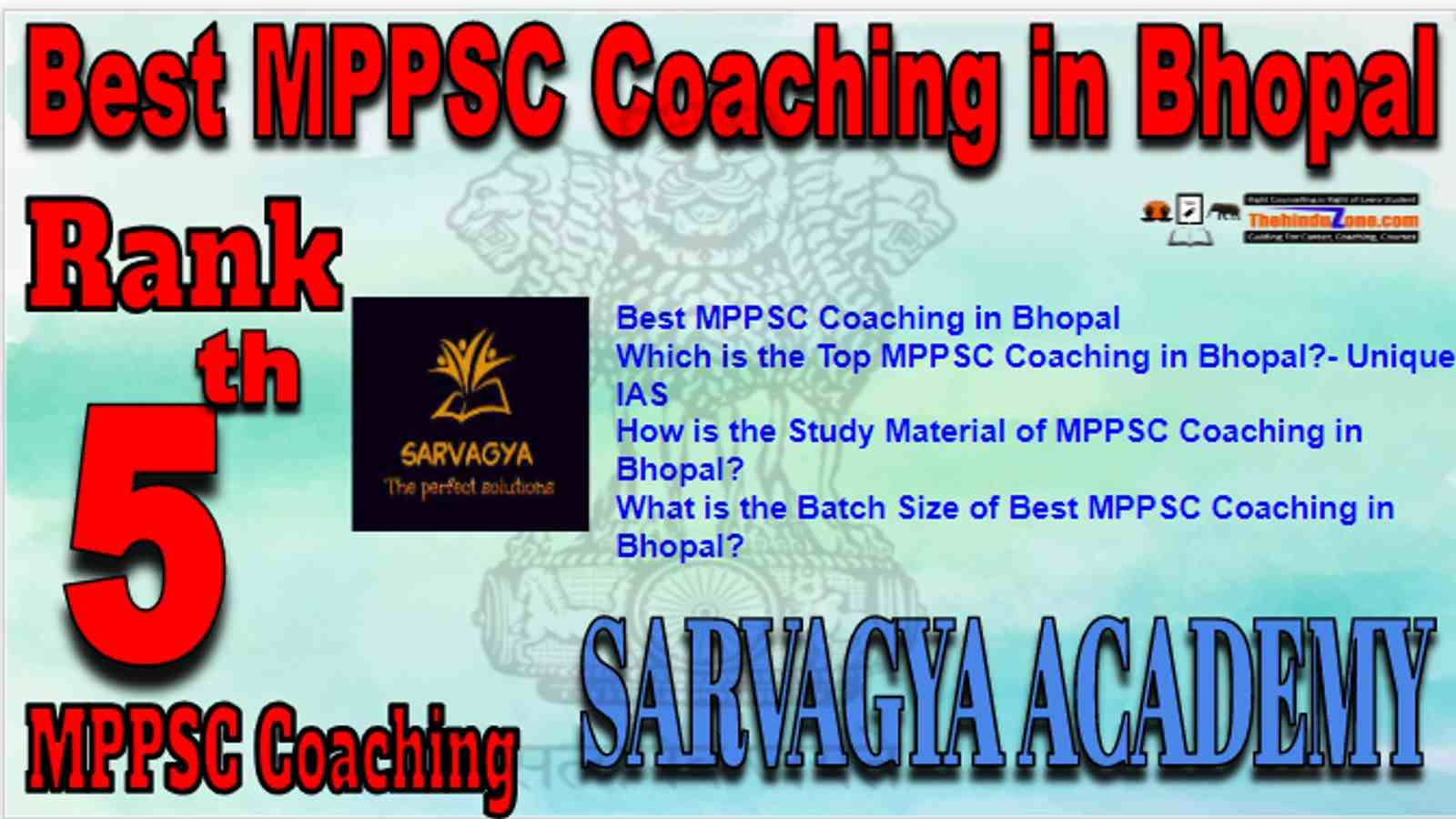 Rank 5 Best MPPSC Coaching in Bhopal