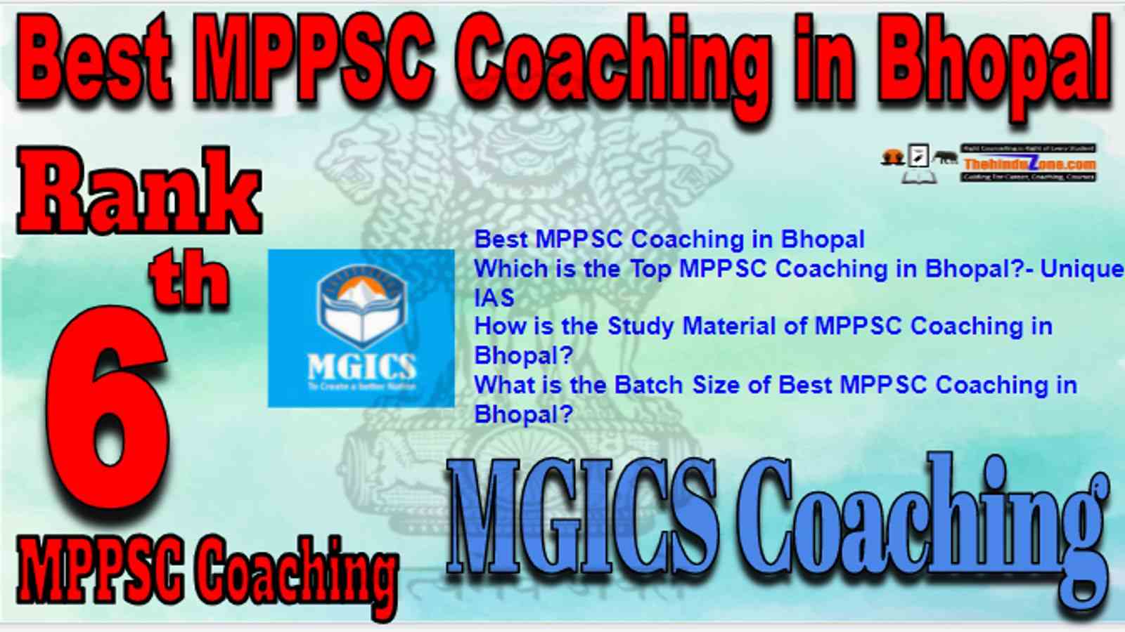 Rank 6 Best MPPSC Coaching in Bhopal