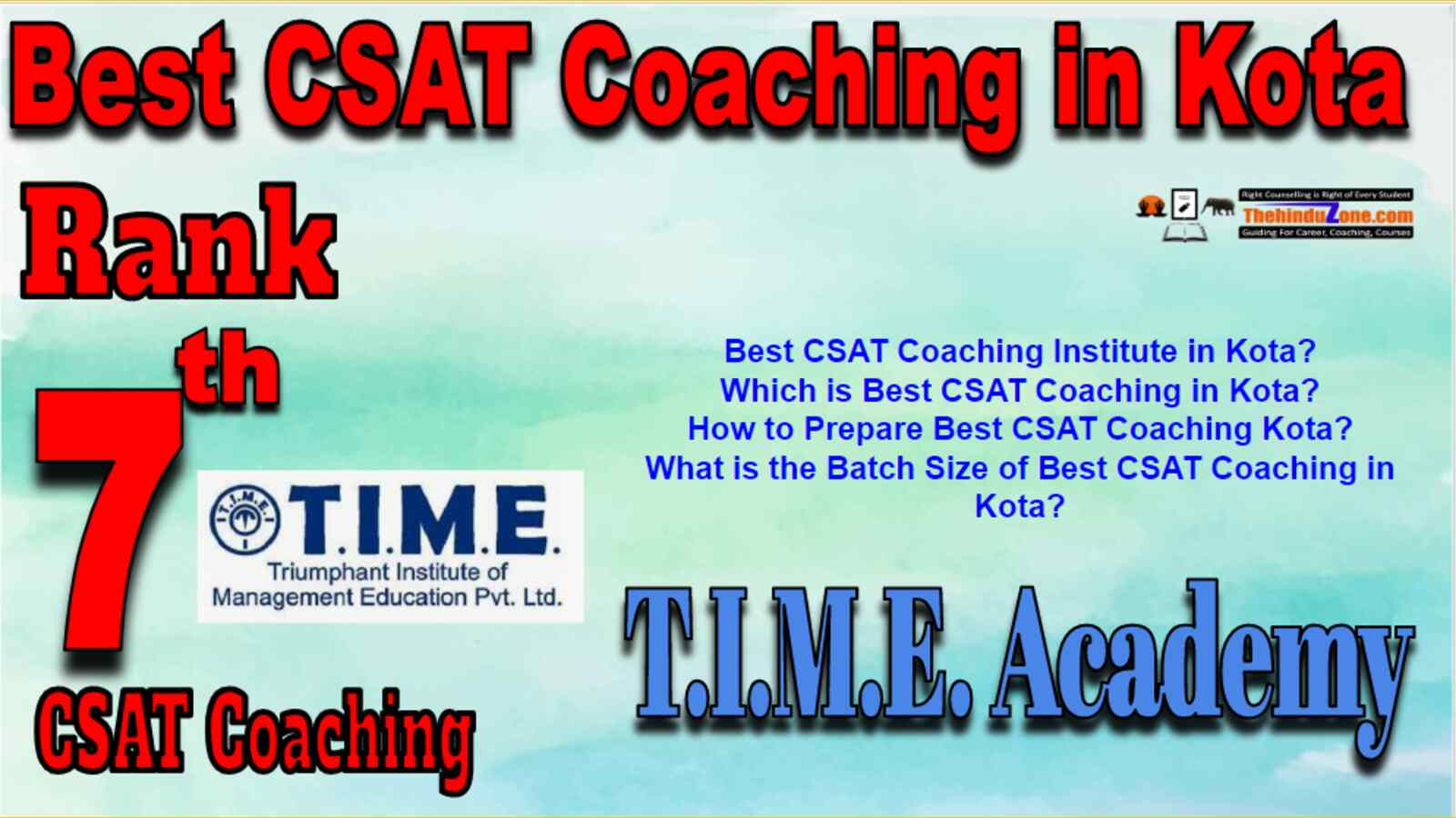 Rank 7 Best CSAT Coaching In Kota