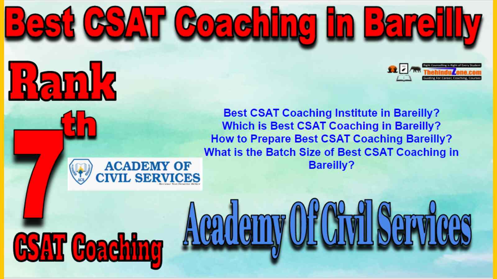 Rank 7 Best CSAT Coaching In Bareilly