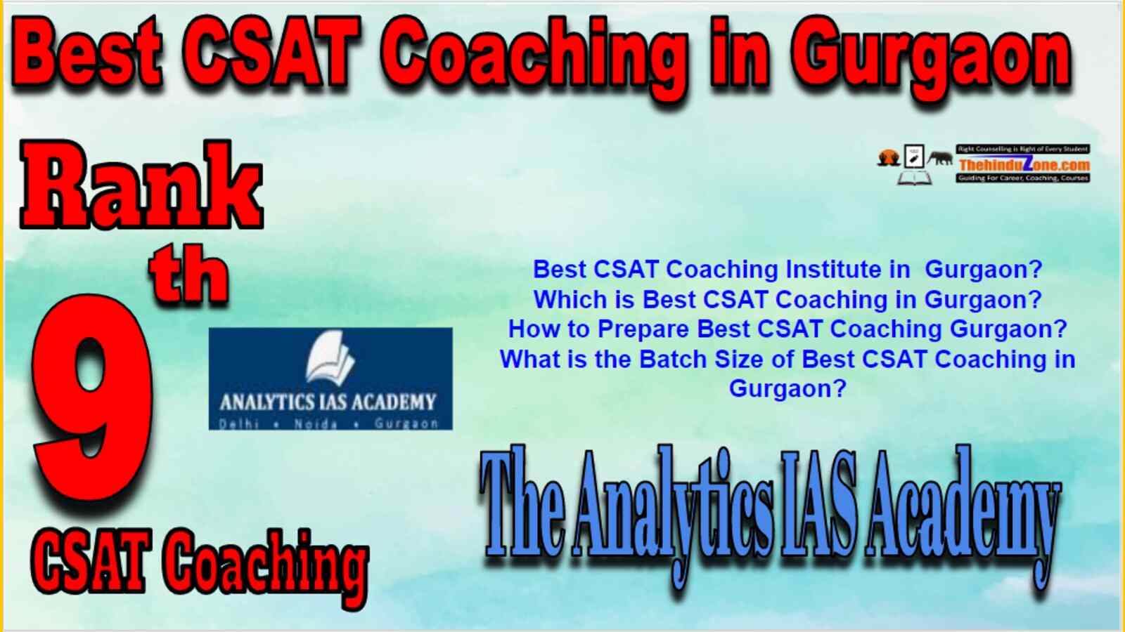 Rank 9 Best CSAT Coaching In Gurgaon