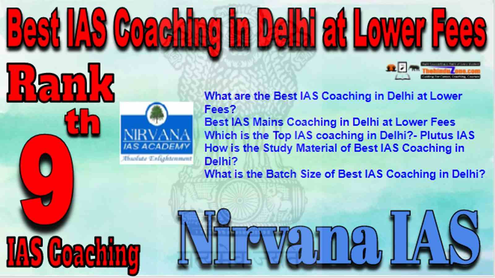 Rank 9 Best IAS Coaching in Delhi at lower fees