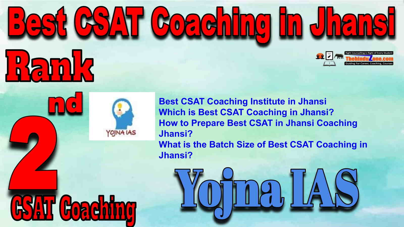 Rank 2 Best CSAT Coaching in Jhansi