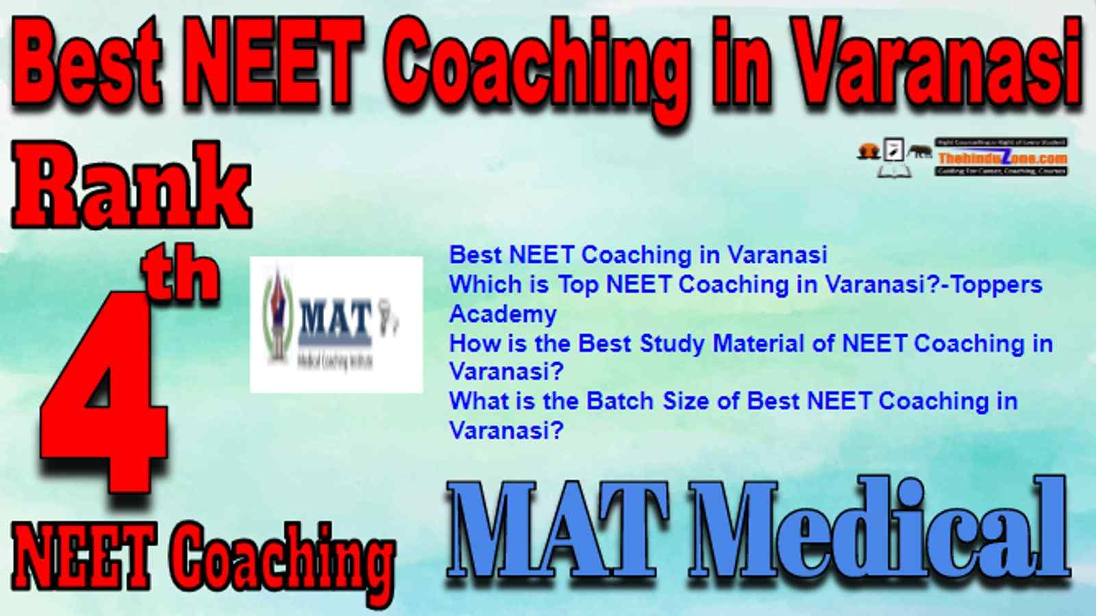 Rank 4 Best NEET Coaching in Varanasi