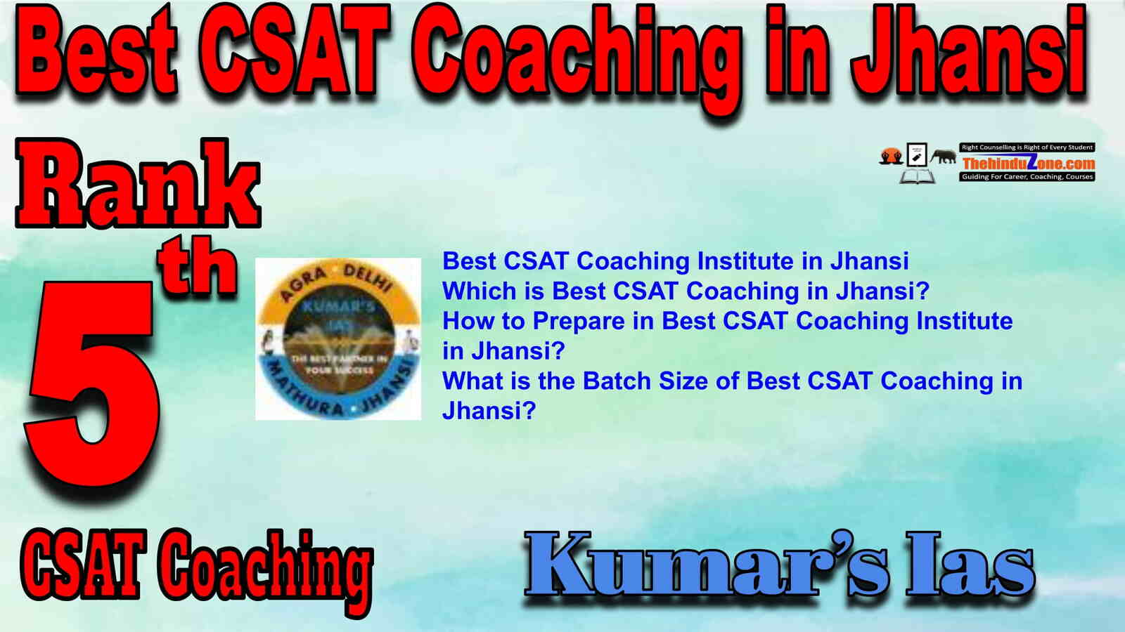 Rank 5 Best CSAT Coaching in Jhansi