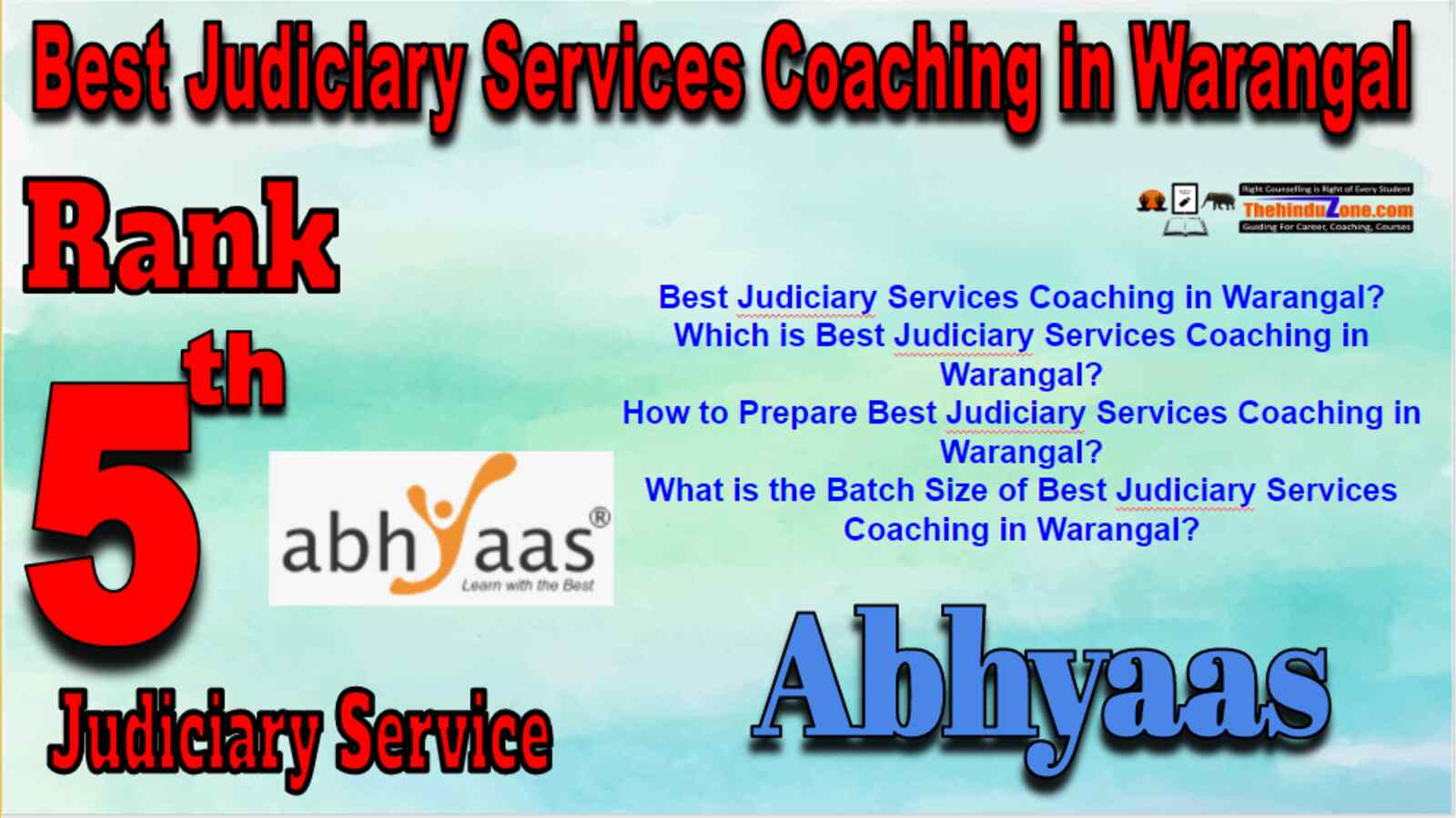 Rank 5 Judiciary Services Coaching in Warangal
