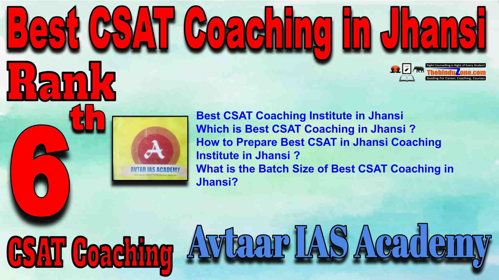 Rank 6 Best CSAT Coaching in Jhansi
