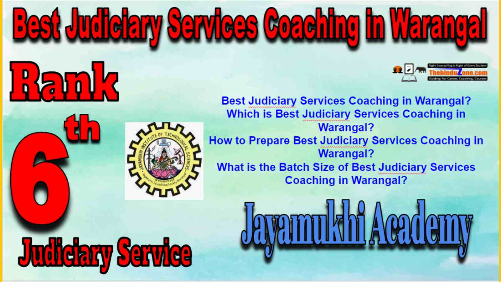 Rank 6 Judiciary Services Coaching in Warangal