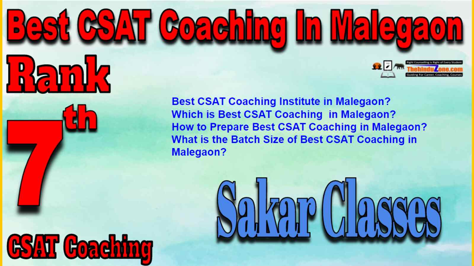 Rank 7 Best CSAT Coaching In Malegaon
