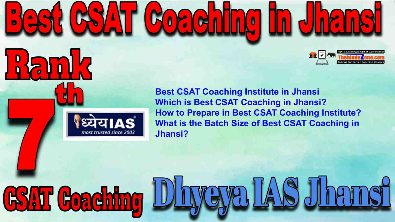 Rank 7 Best CSAT Coaching in Jhansi