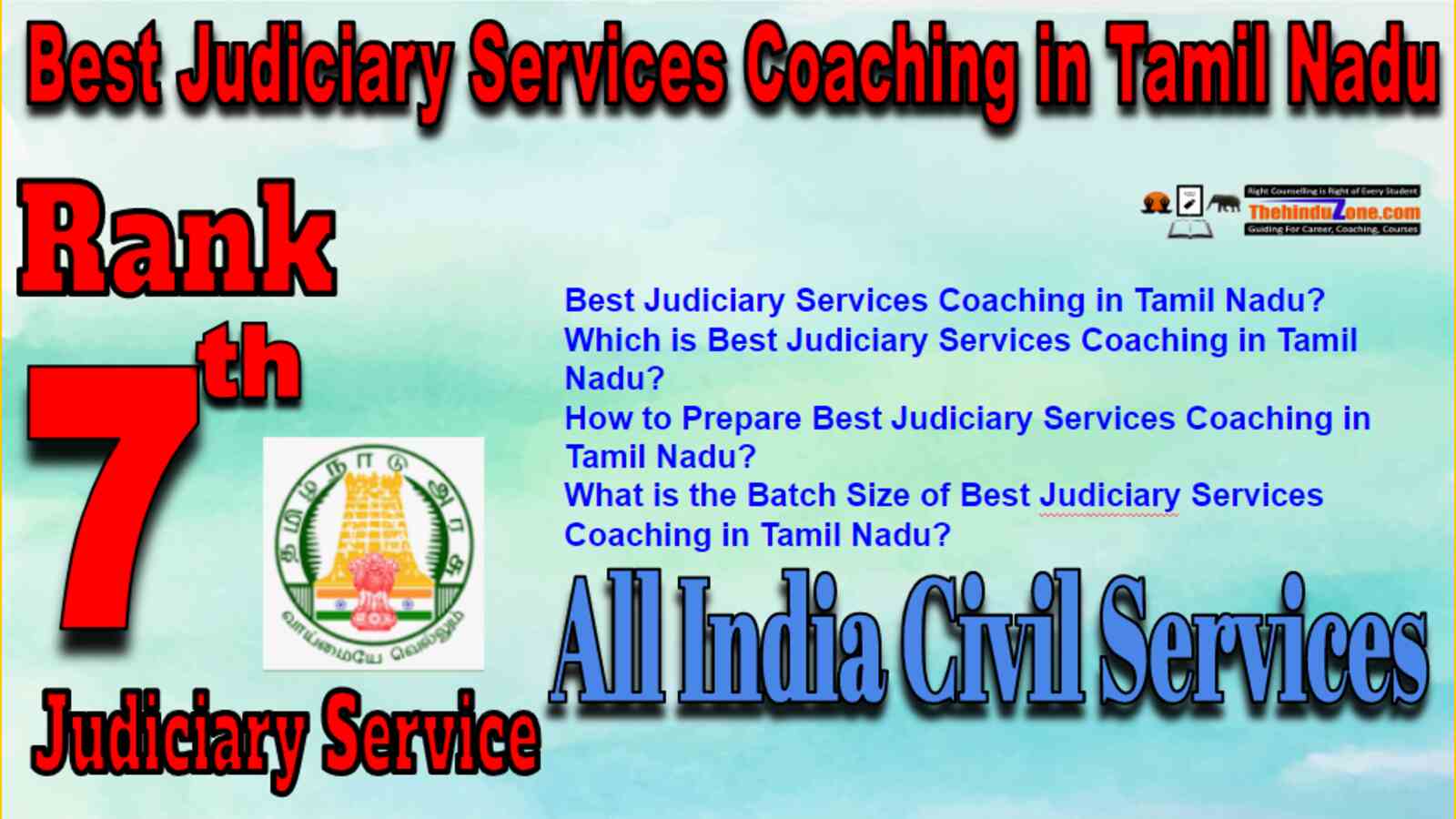 Rank 7 Best Judiciary Service Coaching In Tamil Nadu