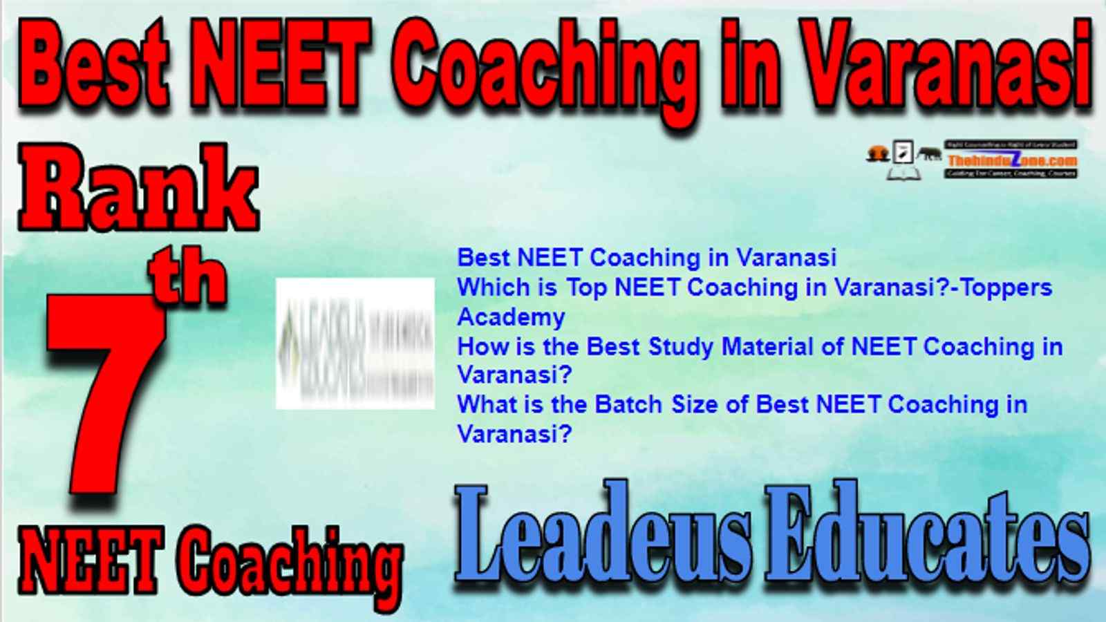 Rank 7 Best NEET Coaching in Varanasi