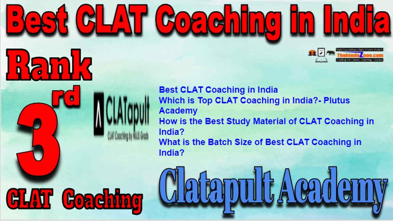 Rank 3 Best CLAT Coaching in India