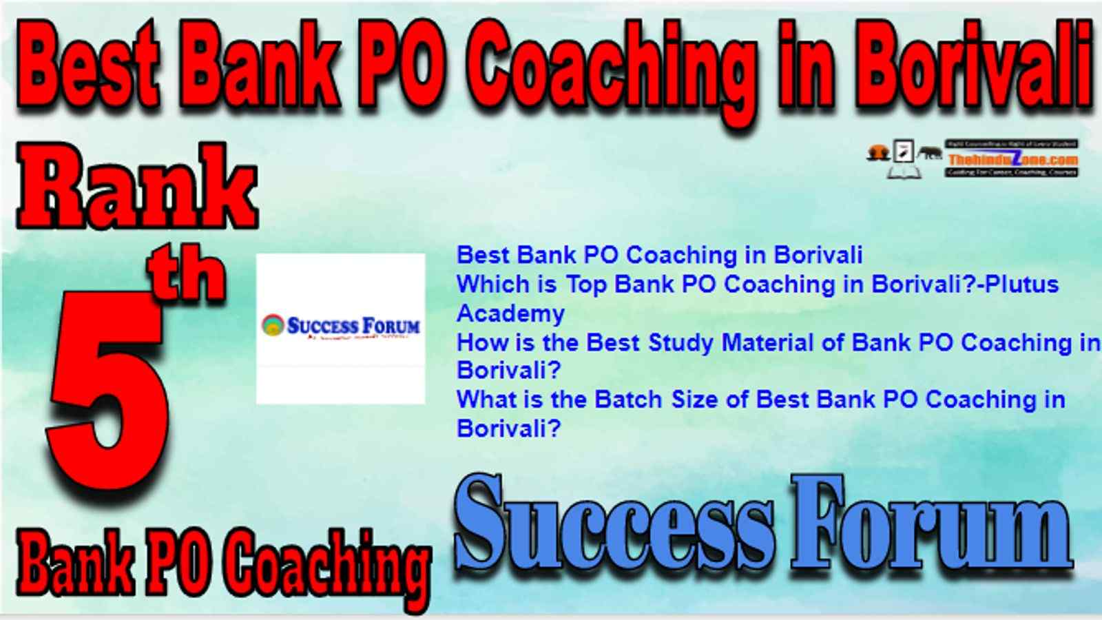 Rank 5 Best Bank PO Coaching in Borivali
